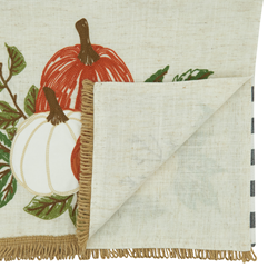 Saro Lifestyle 2290 Plaid Embroidered Pumpkins Runner