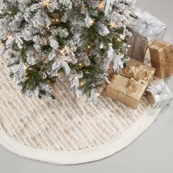 saro lifestyle 23230 Foil Print Faux Fur Tree Skirt