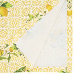 Saro Lifestyle 2420 Lemon And Block Print Tablecloth