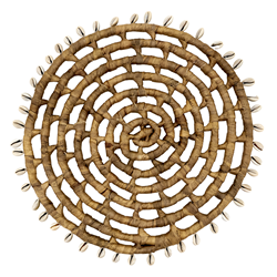 saro lifestyle 2561 Woven Water Hyacinth Sea Shell Placemat