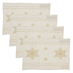 Saro Lifestyle 3138 Embroidered Snowflakes Placemat