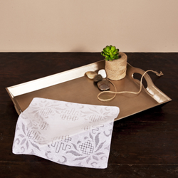 Saro Lifestyle 3764 Embr'd And Drawnwork Handkerchief