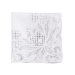 saro lifestyle 3764 Embr'd And Drawnwork Handkerchief