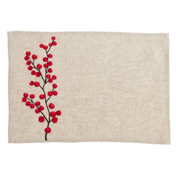 Saro Lifestyle 4129 - Embrd Berry 14X20 Placemat And 20 Napkin -Set Of 8