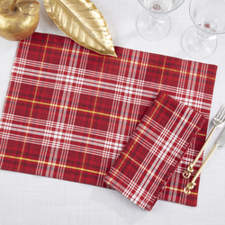 Saro Lifestyle 4381 Recycled Plaid 13X19 Placemat And 20 Napkin-Set Of 8