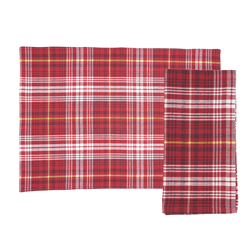 saro lifestyle 4381 Recycled Plaid 13X19 Placemat And 20 Napkin-Set Of 8
