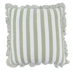 saro lifestyle 4423 Double Sided Striped Ruffle Pillow