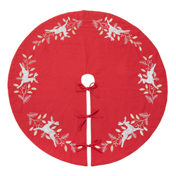 Saro Lifestyle 4631 Embroidered Reindeer Tree Skirt