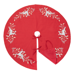 Saro Lifestyle 4631 Embroidered Reindeer Tree Skirt