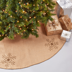 saro lifestyle 518 Beaded Snowflake Design Tree Skirt