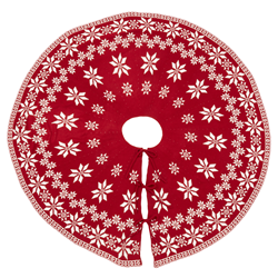 Saro Lifestyle 5312 Reversible Kitted Christmas Tree Skirt