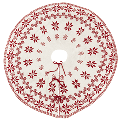 Saro Lifestyle 5312 Reversible Kitted Christmas Tree Skirt