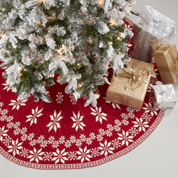 saro lifestyle 5312 Reversible Kitted Christmas Tree Skirt