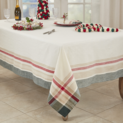 Saro Lifestyle 5501 Dobby Christmas Trees Tablecloth