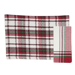 saro lifestyle 6834 Plaid 13X19 Placemat And 20 Napkin - Set Of 8