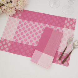 Saro Lifestyle 7042 Polka Dot 13X19 Placemat And 20 Napkin - Set Of 8