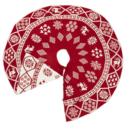 Saro Lifestyle 8204 Reversible Kitted Christmas Tree Skirt
