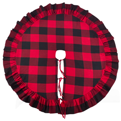 Saro Lifestyle 9025R Buffalo Plaid Ruffled Tree Skirt