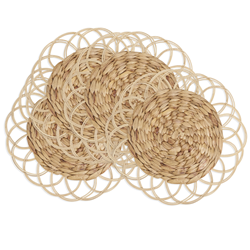 Saro Lifestyle CH255 Water Hyacinth And Rattan Charger