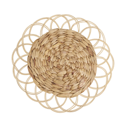 saro lifestyle CH255 Water Hyacinth And Rattan Charger