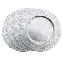 Saro Lifestyle CH332 Snowflake Design Charger Plate