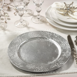 Saro Lifestyle CH332 Snowflake Design Charger Plate