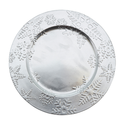saro lifestyle CH332 Snowflake Design Charger Plate