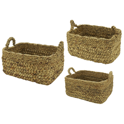 saro lifestyle HA156 Water Hyacinth Baskets - Set Of 3