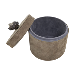 Saro Lifestyle HA317 Leather Box With Semi Precious Stone