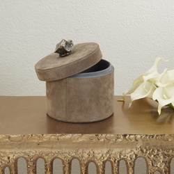 Saro Lifestyle HA317 Leather Box With Semi Precious Stone