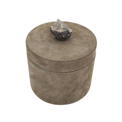 saro lifestyle HA317 Leather Box With Semi Precious Stone