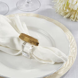 Saro Lifestyle NR154 Unicorn Quartz Napkin Ring - Set Of 4