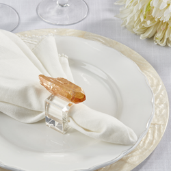 Saro Lifestyle NR155 Unicorn Quartz Napkin Ring - Set Of 4