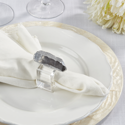Saro Lifestyle NR156 Unicorn Quartz Napkin Ring - Set Of 4