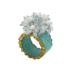 saro lifestyle NR415 Beaded Flower Resin Napkin Ring