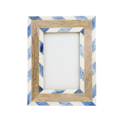saro lifestyle PF370 Chevron Bone And Wood Photo Frame