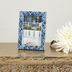 Saro Lifestyle PF402 Moroccan Tile Bone Photo Frame