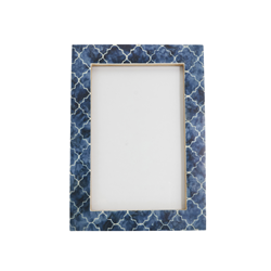 saro lifestyle PF402 Moroccan Tile Bone Photo Frame