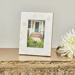 Saro Lifestyle PF510 Moroccan Tile Bone Photo Frame