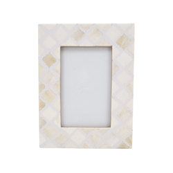saro lifestyle PF510 Moroccan Tile Bone Photo Frame