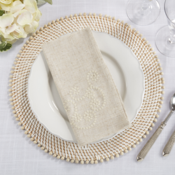 Saro Lifestyle 001 Swirl Embroidered Napkin