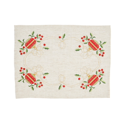 saro lifestyle 007 Embroidered Ornament Placemat