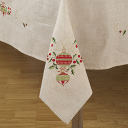 Saro Lifestyle 007 Embroidered Ornament Tablecloth