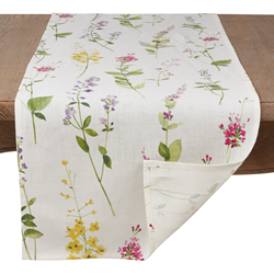 Saro Lifestyle 1015 Watercolor Floral Stems Runner
