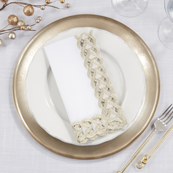 Saro Lifestyle 1037 Braided Border Napkin