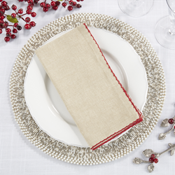Saro Lifestyle 105 Crochet Scalloped Design Napkin
