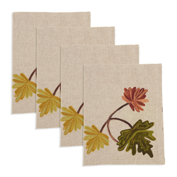 Saro Lifestyle 1067 Embroidered Fall Leaf Napkin