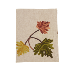 saro lifestyle 1067 Embroidered Fall Leaf Napkin