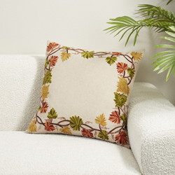 Saro Lifestyle 1067 Embroidered Fall Leaf Pillow