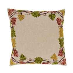 saro lifestyle 1067 Embroidered Fall Leaf Pillow